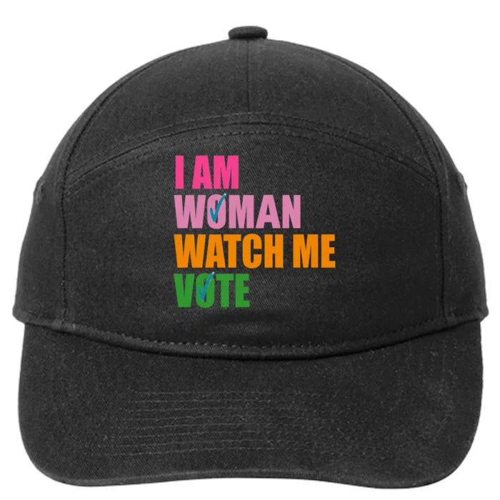 I Am Woman Watch Me Vote 7-Panel Snapback Hat