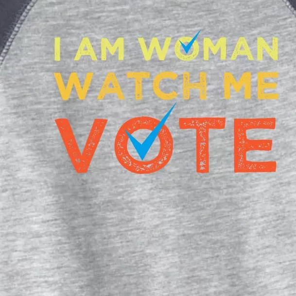 I Am Woman Watch Me Vote 2024 Toddler Fine Jersey T-Shirt