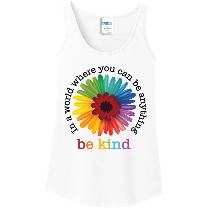 In A World Where You Can Be Anything Be Kind Ladies Essential Tank