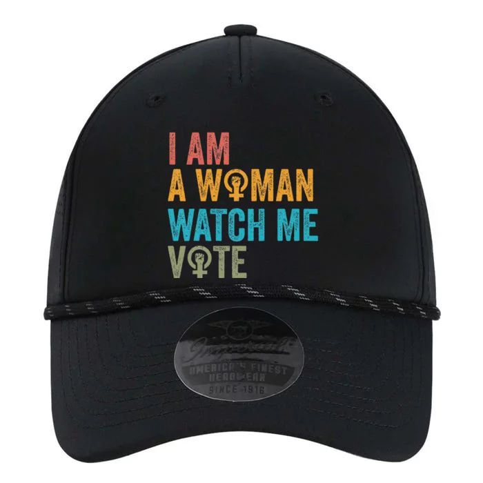 I Am Woman Watch Me Vote Vintage Performance The Dyno Cap