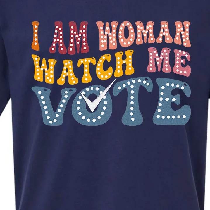 I Am Woman Watch Me Vote Election 2024 Political For Female Sueded Cloud Jersey T-Shirt