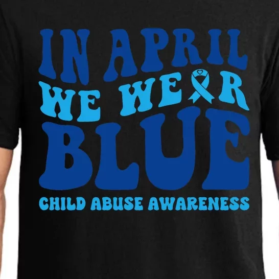 In April We Wear Blue Child Abuse Awareness Pajama Set