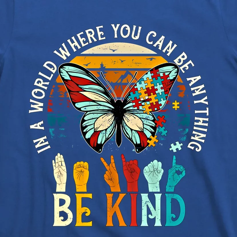 In A World Where You Can Be Anything Be Kind Kindness Autism Gift T-Shirt