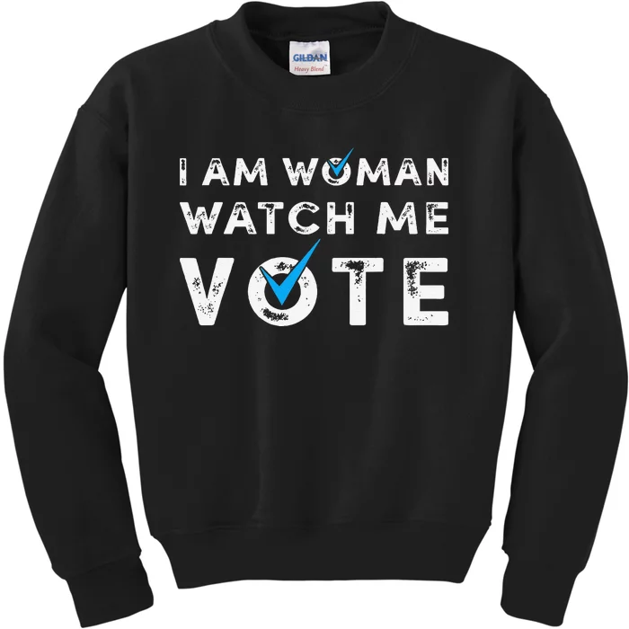 I Am Woman Watch Me Vote Vintage Kids Sweatshirt