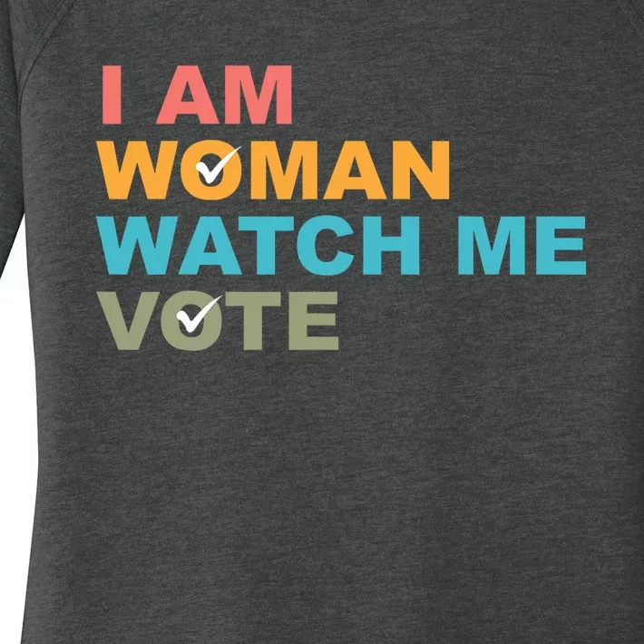 I Am Woman Watch Me Vote Women's Perfect Tri Tunic Long Sleeve Shirt