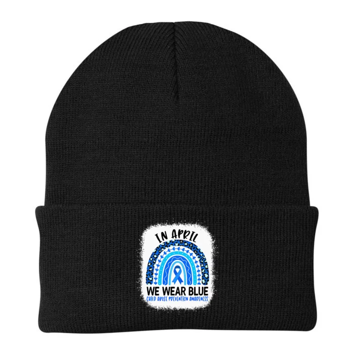 In April We Wear Blue Child Abuse Prevention Awareness Knit Cap Winter Beanie