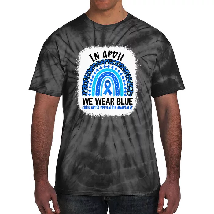 In April We Wear Blue Child Abuse Prevention Awareness Tie-Dye T-Shirt