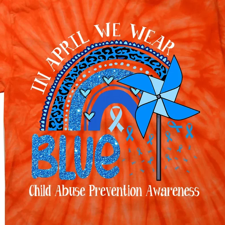 In April We Wear Blue For Child Abuse Prevention Awareness Tie-Dye T-Shirt