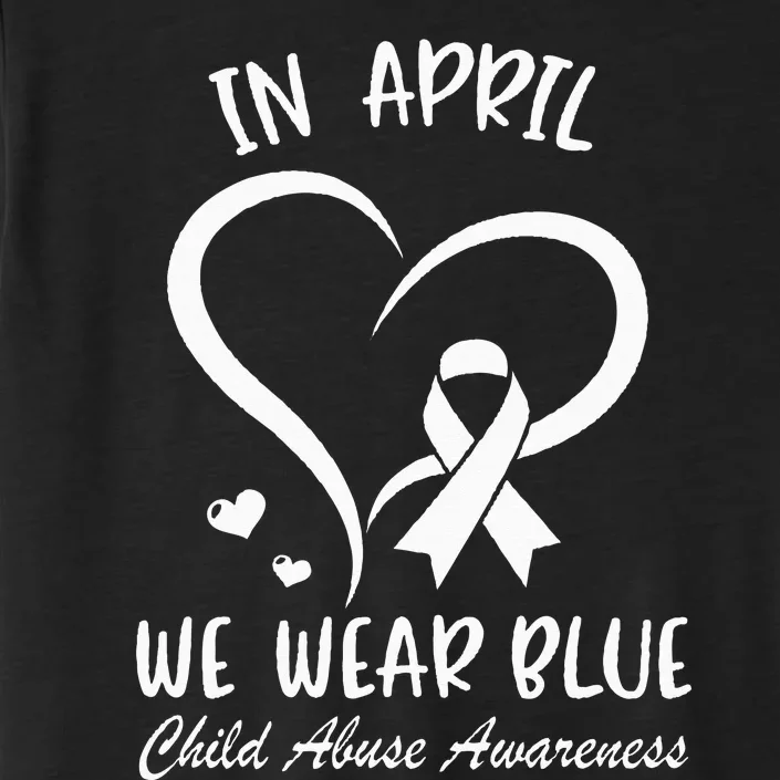 In April We Wear Blue Child Abuse Prevention Awareness Heart ChromaSoft Performance T-Shirt