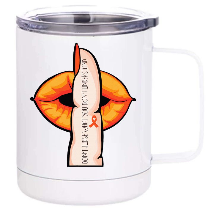 In April We Wear Orange Infertility Awareness Week Front & Back 12oz Stainless Steel Tumbler Cup