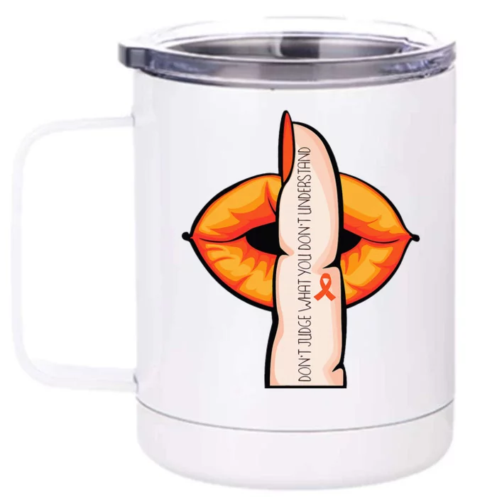 In April We Wear Orange Infertility Awareness Week Front & Back 12oz Stainless Steel Tumbler Cup