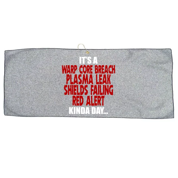 It's A Warp Core Plasma Leak Shield Funny Meme Large Microfiber Waffle Golf Towel