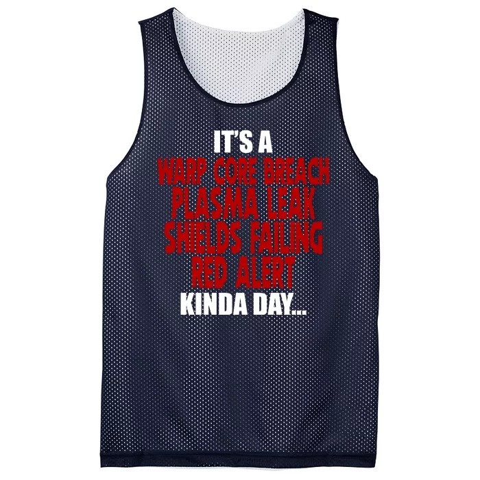 It's A Warp Core Plasma Leak Shield Funny Meme Mesh Reversible Basketball Jersey Tank