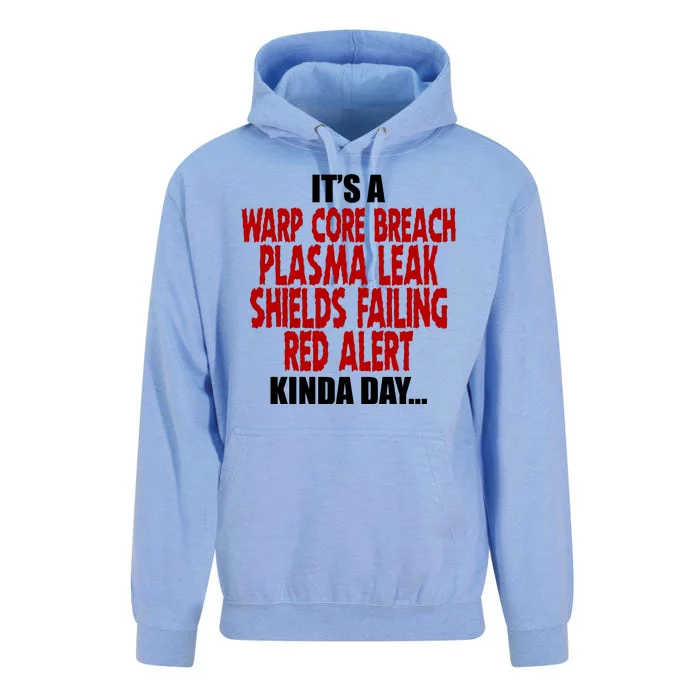 It's A Warp Core Plasma Leak Shield Funny Meme Unisex Surf Hoodie