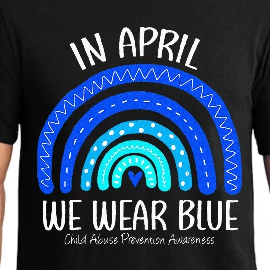 In April We Wear Blue Child Abuse Prevention Awareness Pajama Set