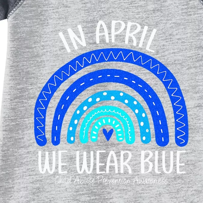 In April We Wear Blue Child Abuse Prevention Awareness Infant Baby Jersey Bodysuit