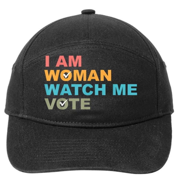 I Am Woman Watch Me Vote 7-Panel Snapback Hat