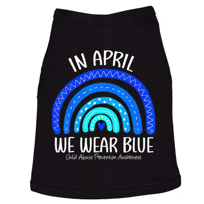 In April We Wear Blue Child Abuse Prevention Awareness Doggie Tank