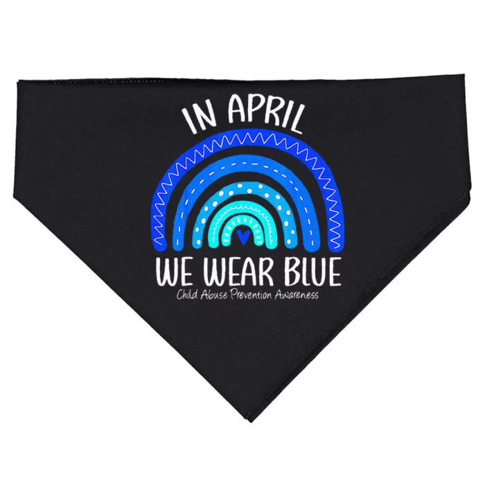 In April We Wear Blue Child Abuse Prevention Awareness USA-Made Doggie Bandana