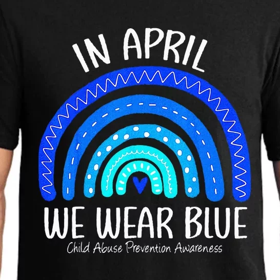 In April We Wear Blue Child Abuse Prevention Awareness Pajama Set