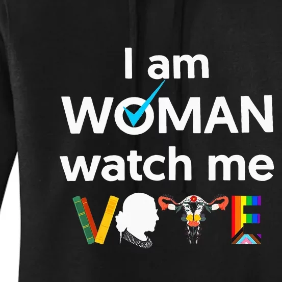 I Am Woman Watch Me Vote Women's Pullover Hoodie