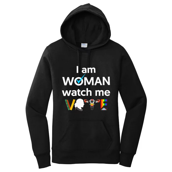 I Am Woman Watch Me Vote Women's Pullover Hoodie