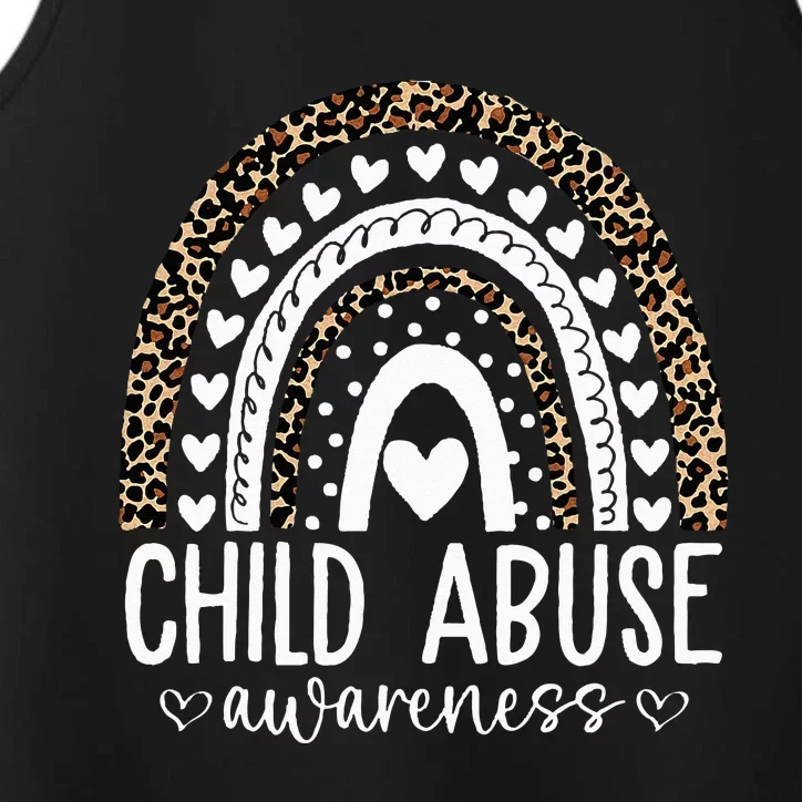 In April We Wear Blue Cool Child Abuse Prevention Awareness Performance Tank