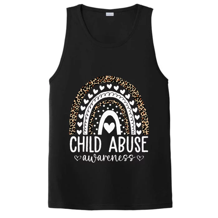 In April We Wear Blue Cool Child Abuse Prevention Awareness Performance Tank