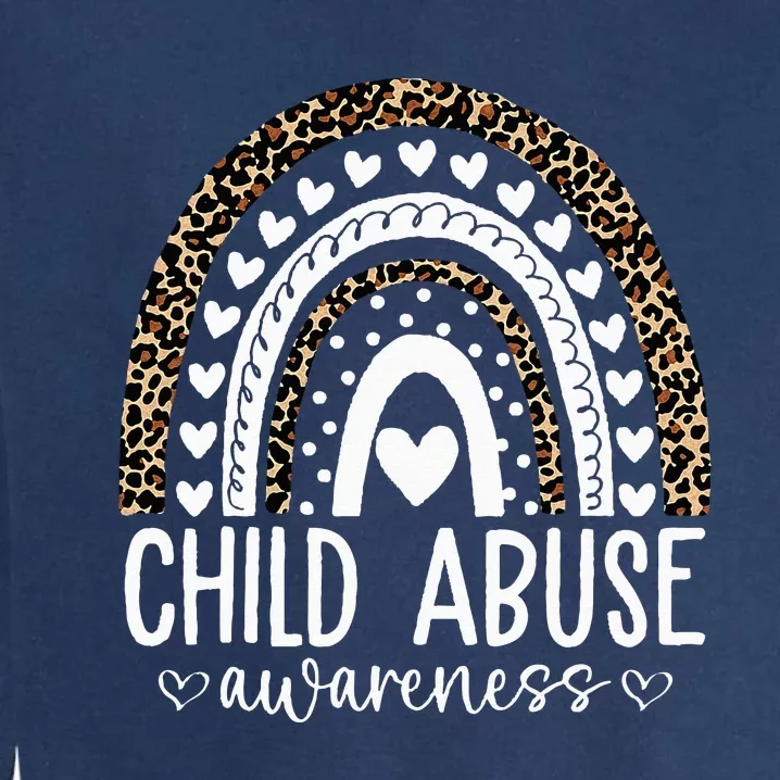 In April We Wear Blue Cool Child Abuse Prevention Awareness Garment-Dyed Sweatshirt