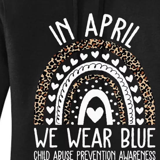 In April We Wear Blue Cool Child Abuse Prevention Awareness Women's Pullover Hoodie