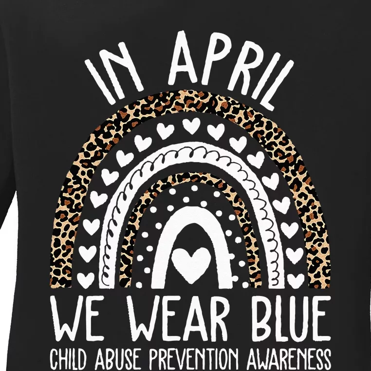 In April We Wear Blue Cool Child Abuse Prevention Awareness Ladies Long Sleeve Shirt