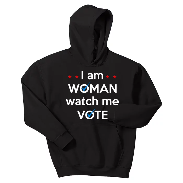 I Am Woman Watch Me Vote Kids Hoodie