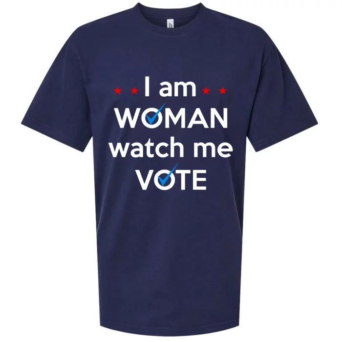 I Am Woman Watch Me Vote Sueded Cloud Jersey T-Shirt