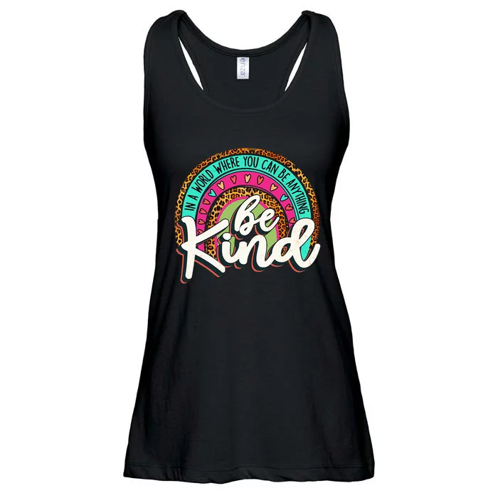 In A World Where You Can Be Any Thing Be Kind Retro Ladies Essential Flowy Tank