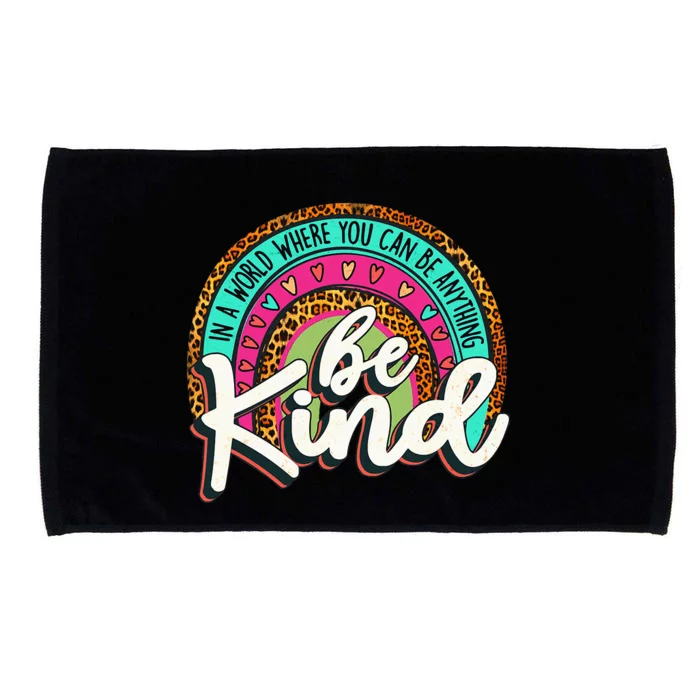 In A World Where You Can Be Any Thing Be Kind Retro Microfiber Hand Towel