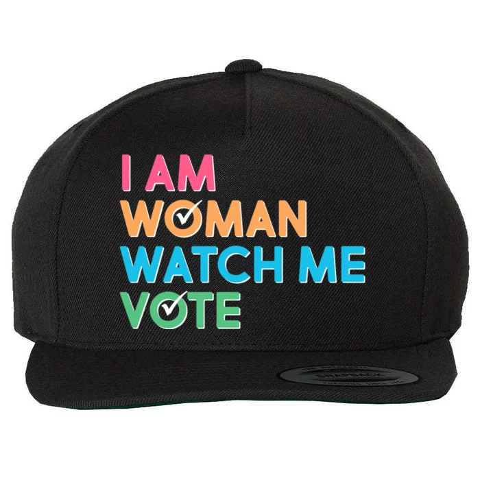 I Am Woman Watch Me Vote Wool Snapback Cap