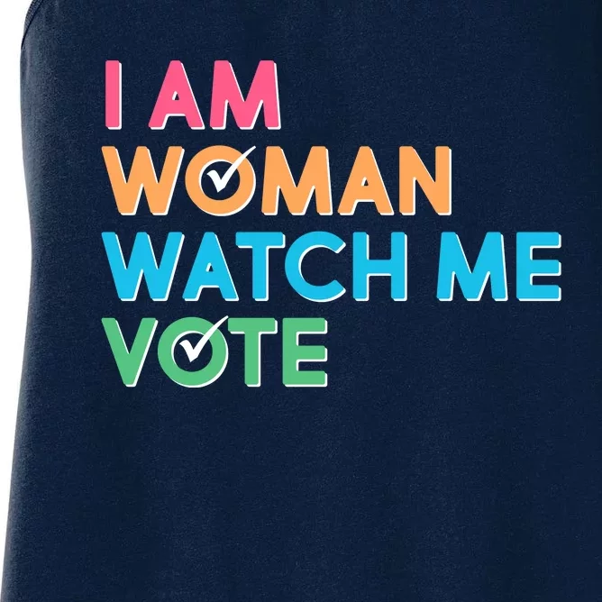 I Am Woman Watch Me Vote Women's Racerback Tank