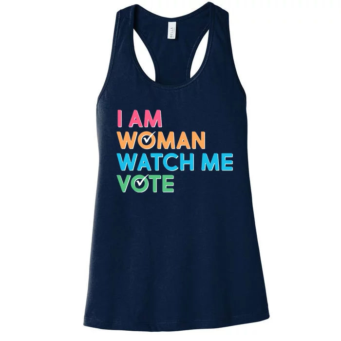 I Am Woman Watch Me Vote Women's Racerback Tank