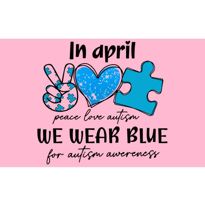 In April We Wear Blue Autism Awareness Bumper Sticker