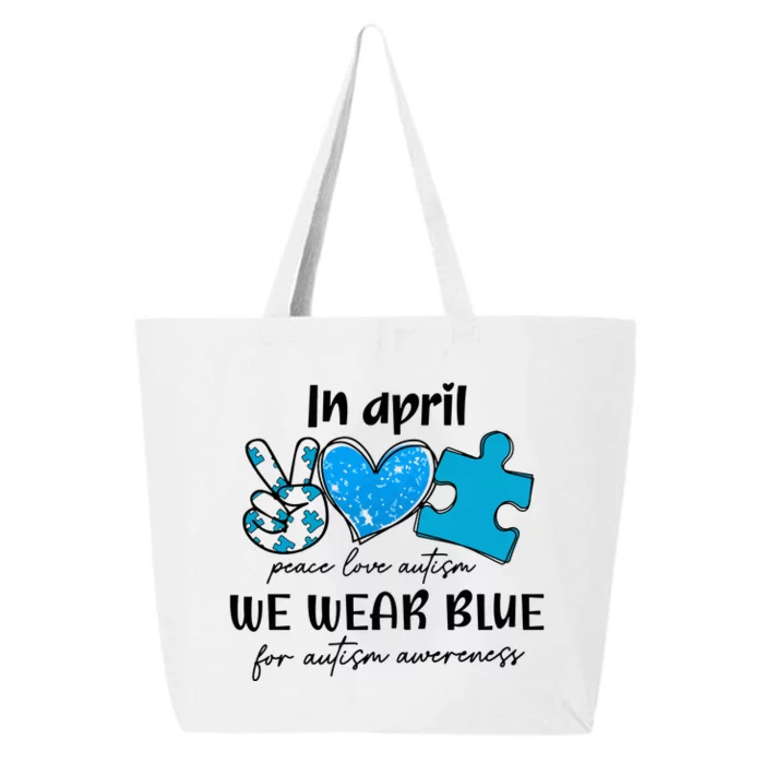 In April We Wear Blue Autism Awareness 25L Jumbo Tote