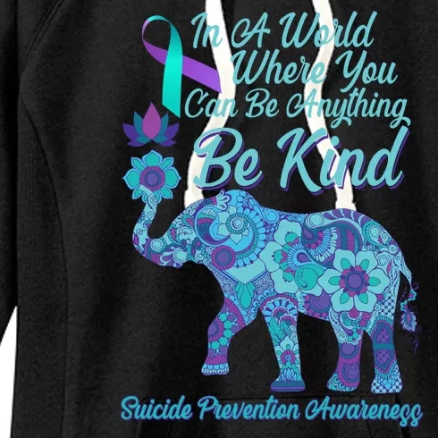 In A World Where You Can Be Anything Be Kind Elephant Women's Fleece Hoodie