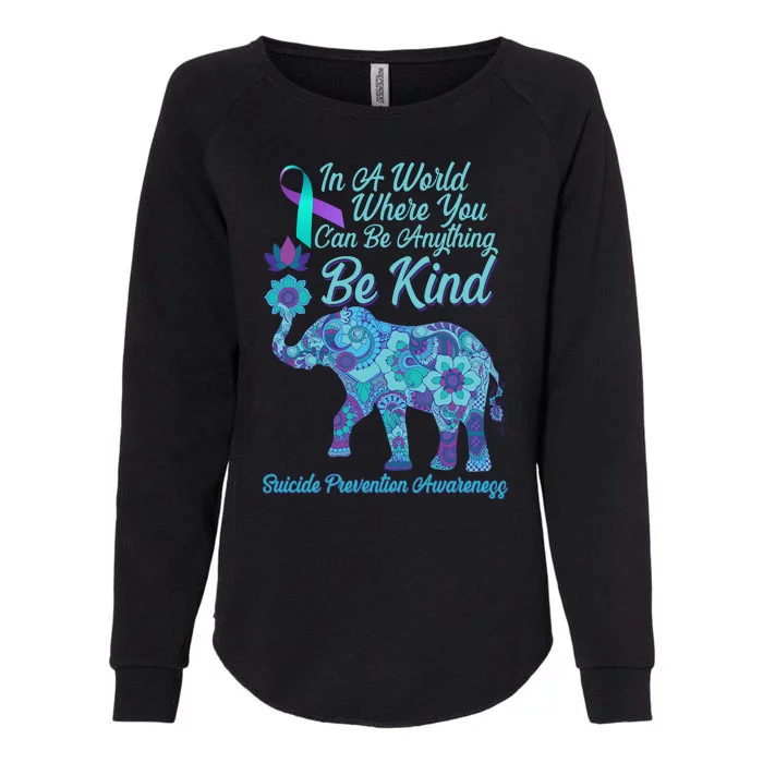 In A World Where You Can Be Anything Be Kind Elephant Womens California Wash Sweatshirt