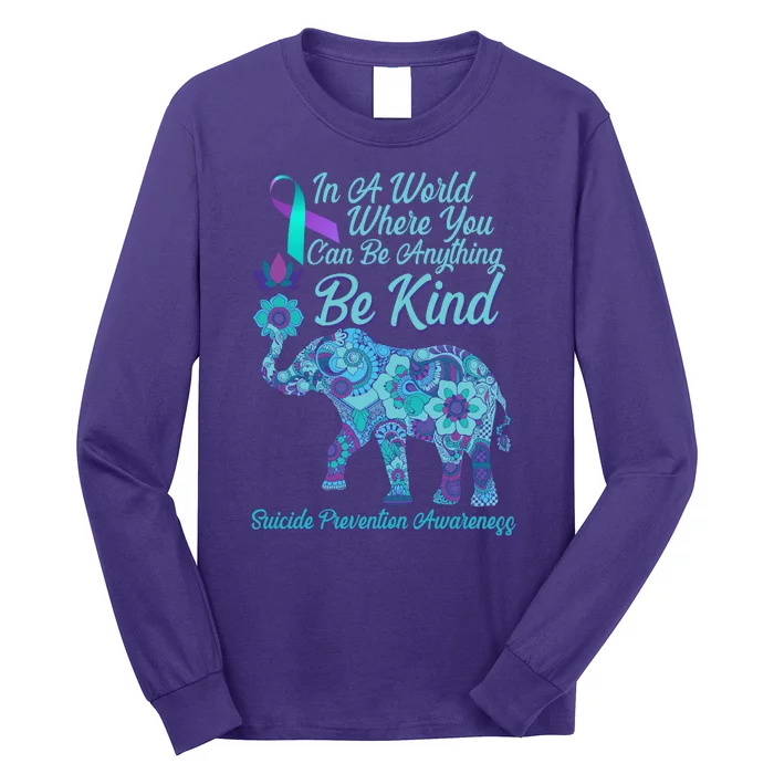 In A World Where You Can Be Anything Be Kind Elephant Long Sleeve Shirt