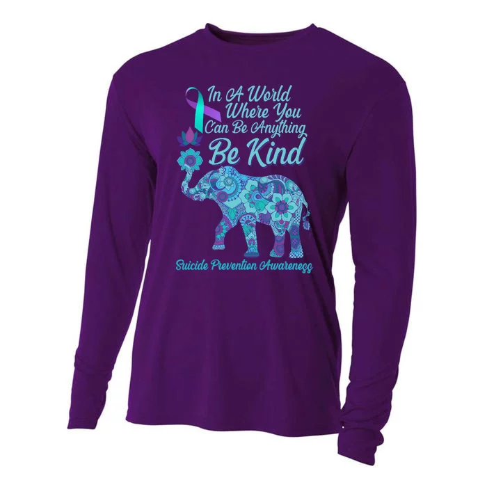 In A World Where You Can Be Anything Be Kind Elephant Cooling Performance Long Sleeve Crew