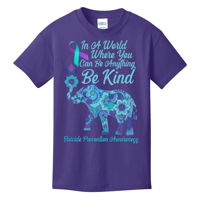 In A World Where You Can Be Anything Be Kind Elephant Kids T-Shirt