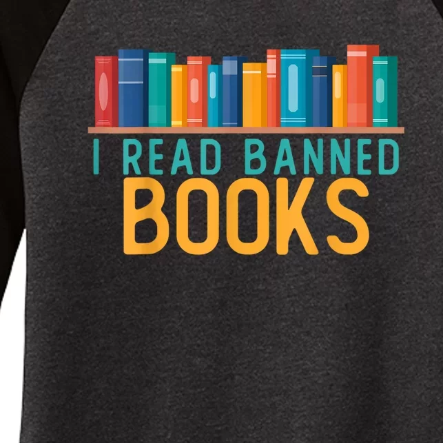 I Am With The Banned Books Shirts Funny I Read Banned Books Women's Tri-Blend 3/4-Sleeve Raglan Shirt