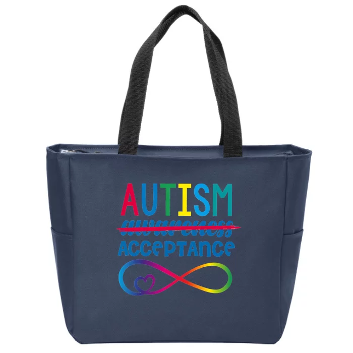 In April We Wear Red Autism Light Itup Red Autism Awareness Zip Tote Bag