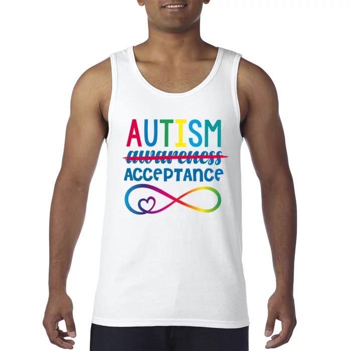 In April We Wear Red Autism Light Itup Red Autism Awareness Tank Top