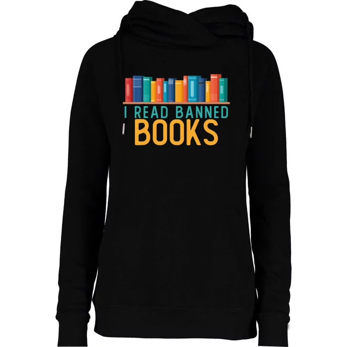 I Am With the Banned Books Funny Books lovers Womens Funnel Neck Pullover Hood