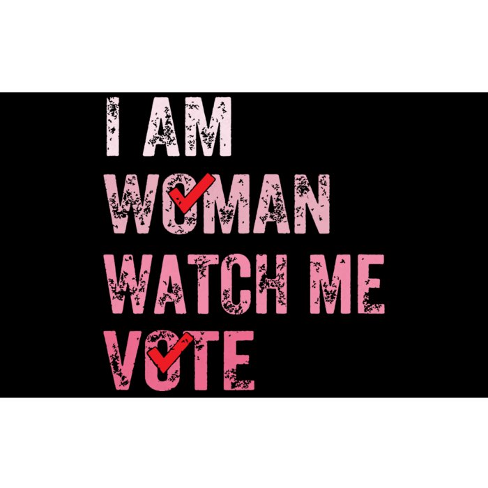 I Am Woman Watch Me Vote Vintage Voting Bumper Sticker